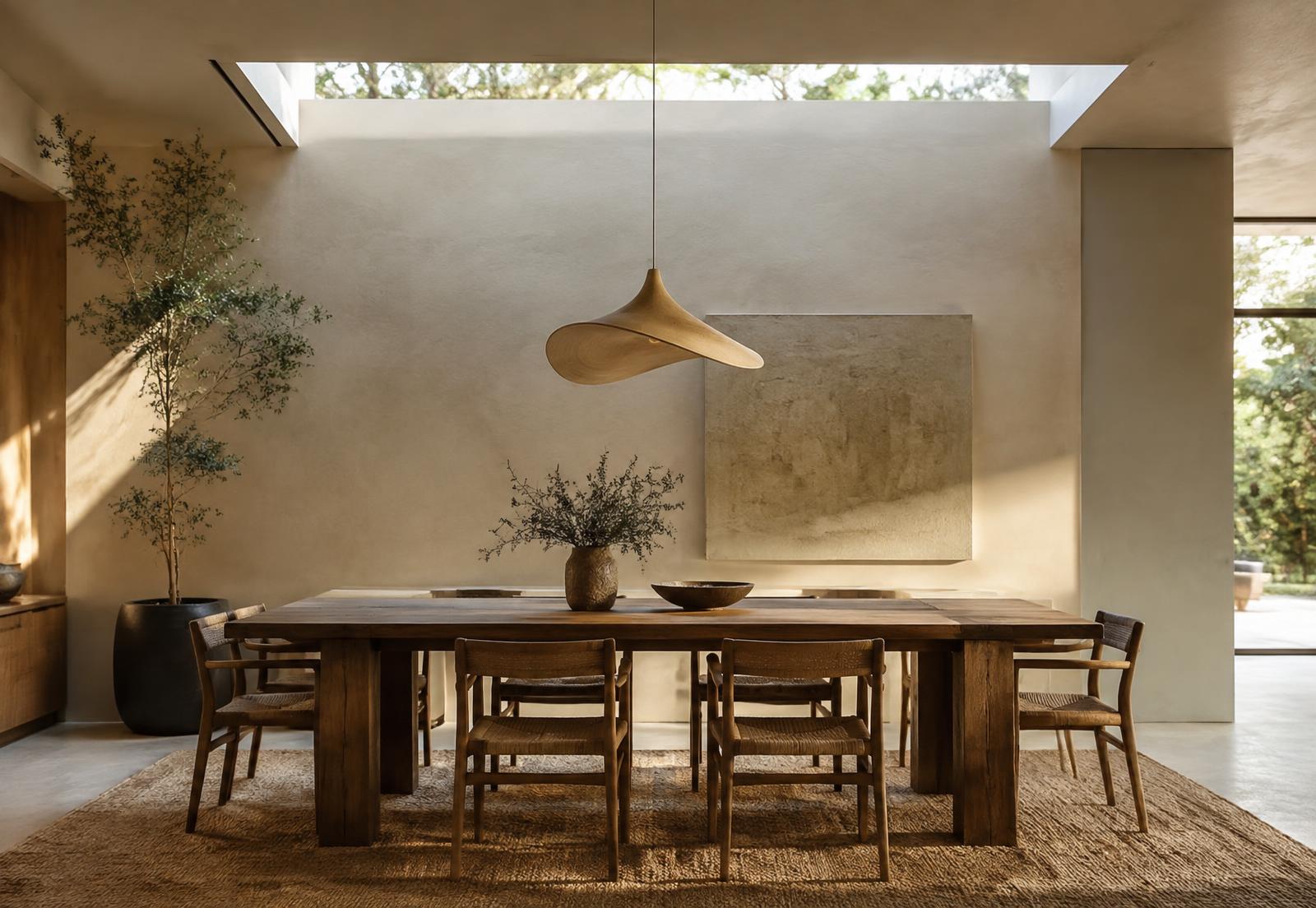 Sala de jantar voltada para o pátio